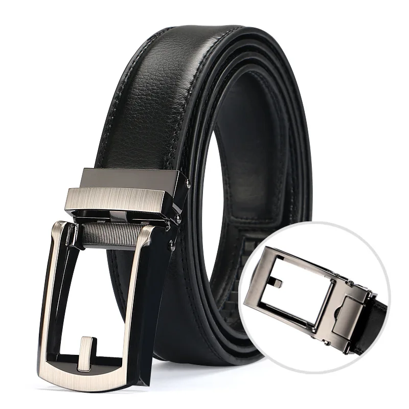 

Newest Men Cowhide Genuine Leather Strap Belts Designer Brand Luxury Business Male Automatic Belts Brown Black Cinturones Hombre