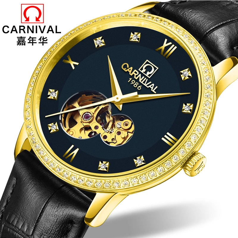 

Carnival Watch Men Japan MIYOTA 8N24 Automatic Mechanical Brand Luxury Men Watches Sapphire reloj hombre Diamond Clock C5676-6