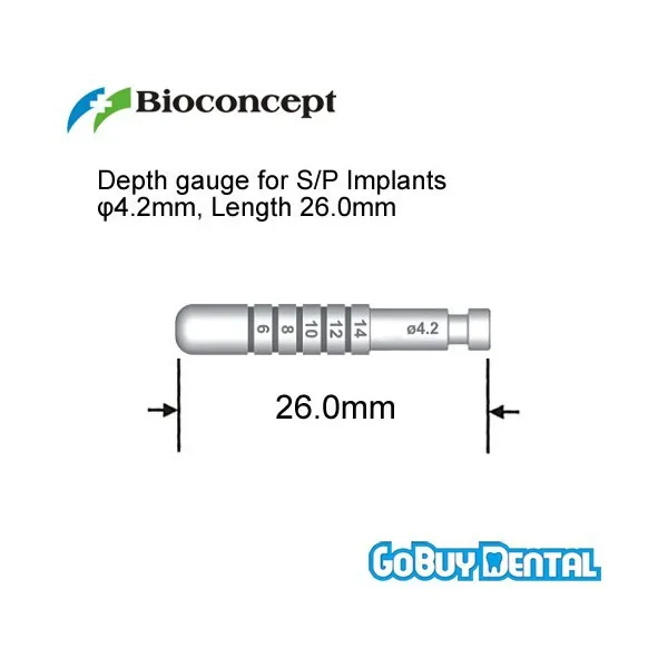 Straumann Compatible Dental Implant Instruments Depth gauge for S/SP,D4.2,L26.0 053040