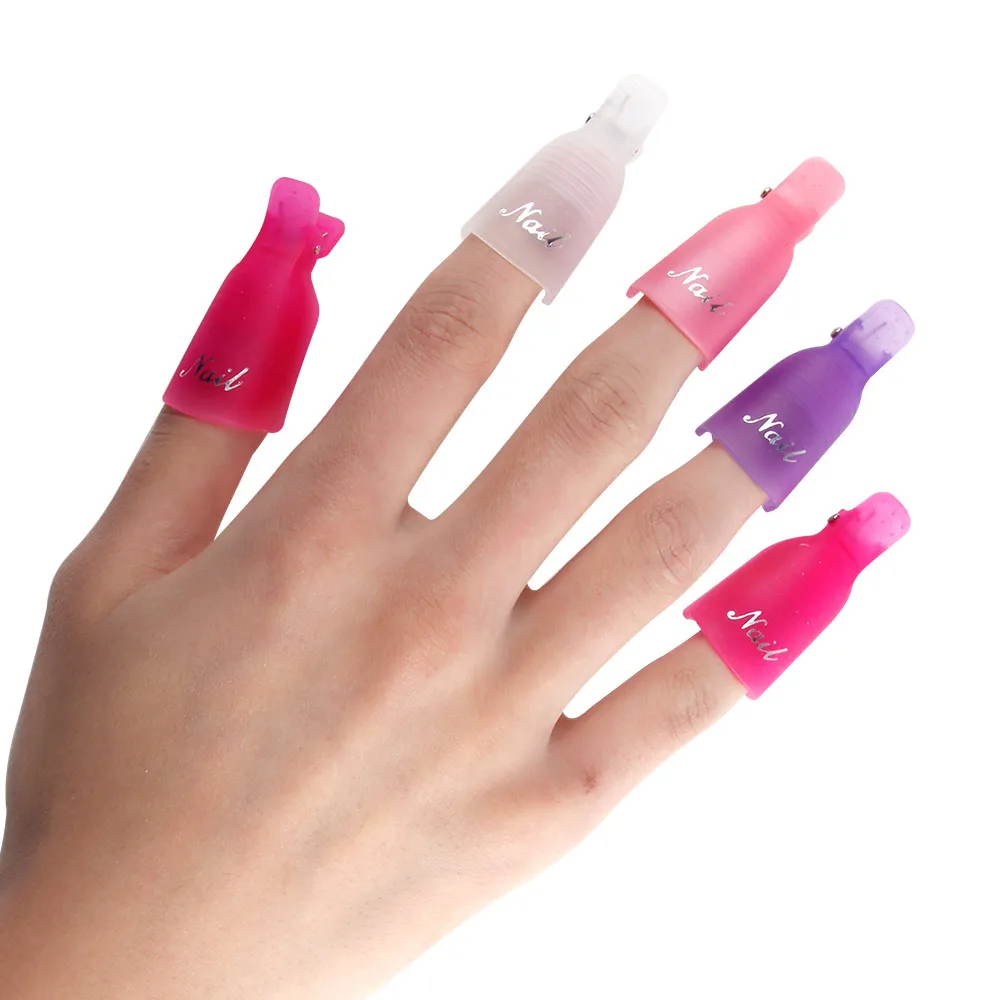 Conjunto de utensílios para manicure artística, prendedor de plástico para unhas com gel uv, removedor de esmalte em gel uv, ferramentas para arte de unha com 10 peças