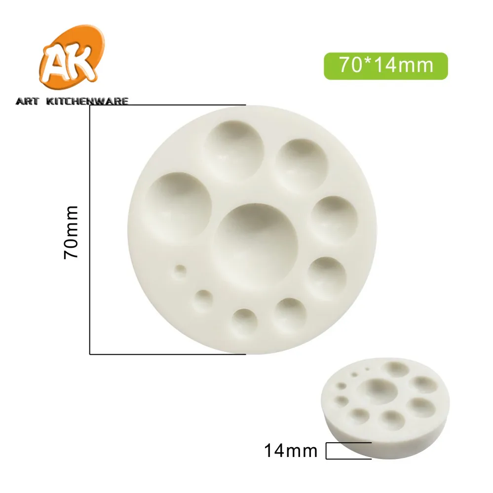 Stampi per decorazioni di perle di varie dimensioni stampi in Silicone per uso alimentare forniture per fondente utensili da cucina stampo per