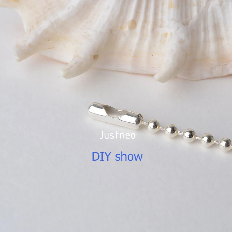 Solid 925 sterling silver Ball Chain Connector Clasp