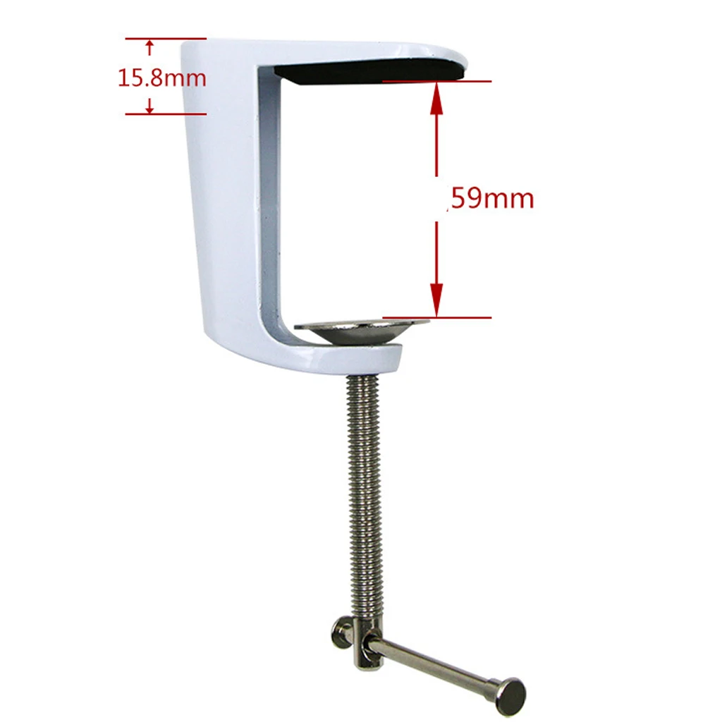 Metal Adjustable Arm Desk Clamp Table Lamp Clip Holder Stand White/Black