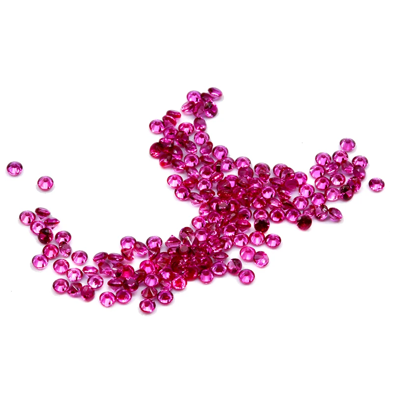 2.1mm to 3mm  5# red color artificial ruby round shape  corundum for jewelry making
