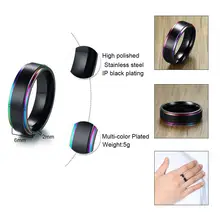 Black Stainless Steel Wedding Ring for Men #4