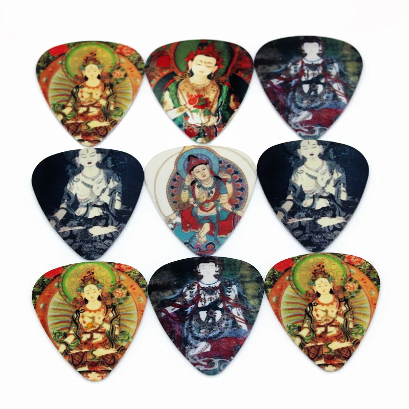 SOACH 10pcs/Lot 0.71mm thickness guitar strap guitar parts Chinese Buddhism Buddha design guitar picks
