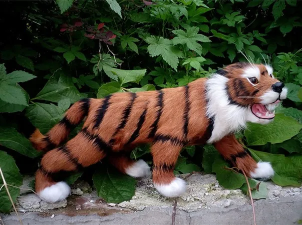 

simulation cute tiger 36x17cm model polyethylene&furs tiger model home decoration props ,model gift d426