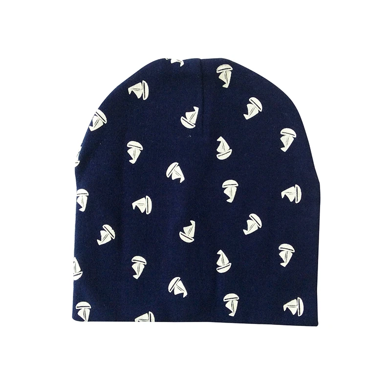 Autumn Winter Unisex Kids Printing Cotton Beanie Caps For Boys And Girls Heart Dot Baby Hats Bonnet Children\'s Accessories