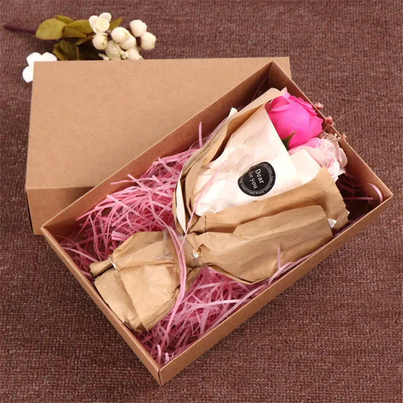 

30pcs/lot White/Black/Brown Large Kraft paper gift packaging box,kraft cardboard handmade Socks underwear box 28x18x8cm