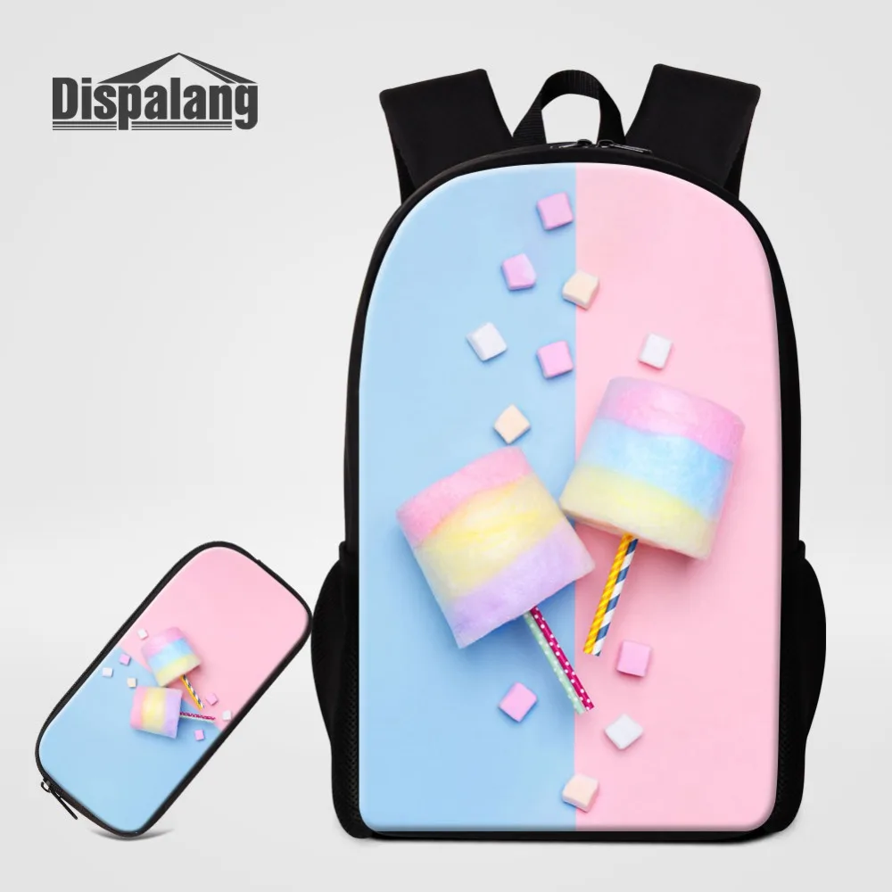 

16 Inch Children School Bags With Pencil Case Candy Marshmallow Bookbag Schoolbags For Primary Girls Backpack