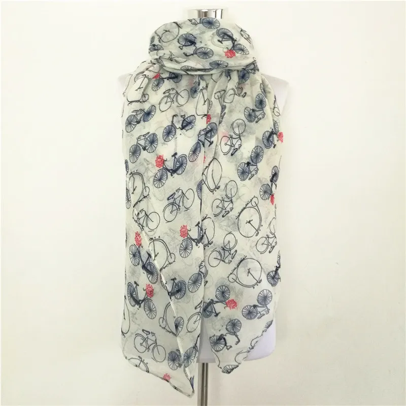 

New Fashion Women Bicycle scarf for women Prints Shawl Lady Stripe Scarf Popular women scarves for four seasons