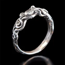 Drop Shipping New Tentacle Ring Antique Style Octopus Adjustable Ring Made of Ancient Silver Plated  Ocean Tentacle Jewelry