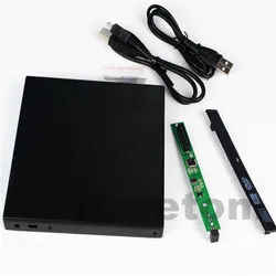 Heretom 12.7mm USB 2.0 External DVD/CD-ROM Case IDE/ PATA to SATA Optical Disk Drive Enclosure For Laptop PC