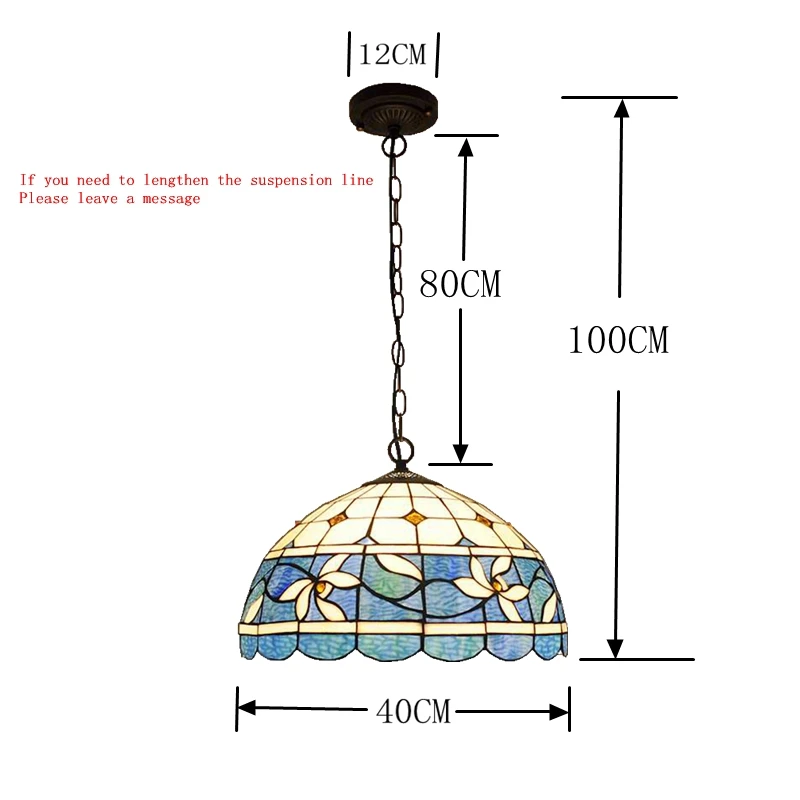 Imagem -02 - Laburnum Simples Europeu Antigo Lustre Iluminação Vitral Nostálgico Fondue Restaurante Sala de Xadrez Tifanylamps 16-polegada