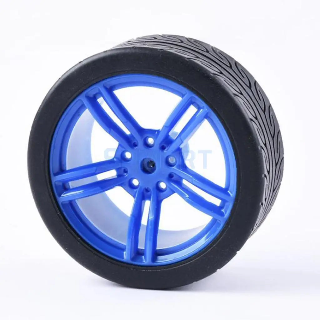 2pcs Rubber Tire TT Motor Car Wheel Smart Car Wheel for Robot RC Model Car Kids DIY Toy accessories