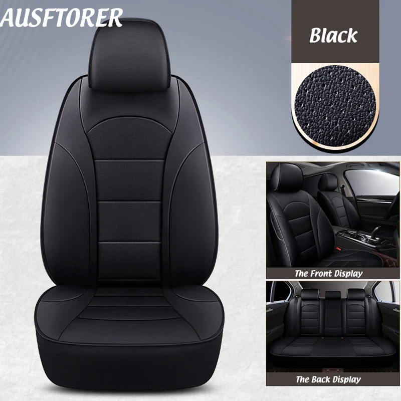 

AUSFTORER Cowhide & PVC Leather Seat Cushion for Volkswagen UP VW Accessories 2013-2016 Automotive Seat Cover for Car Protectors