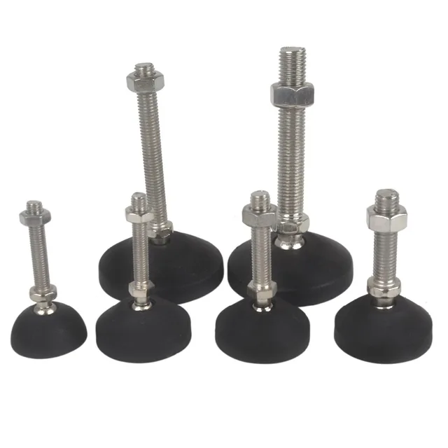 4 szt. Regulowane prowadnice meblowe stopki poziomujące podkładka Dia 40MM 50MM 80MM podstawa nylonowa uniwersalny przegub gwintowany M8 M10 M12