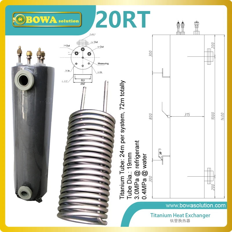 

20RT Aquarium heat exchanger are widely used for desalination of sea water, food & beverage manufacturing , salt manufacturing