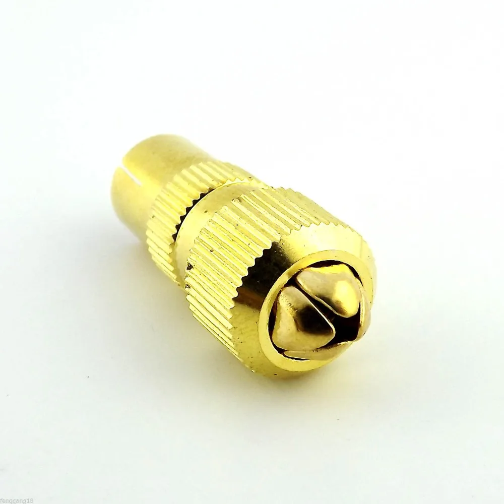 1pcs New RF Antenna CATV TV FM Coax Cable PAL TV Female Jack Connector Adapter Gold