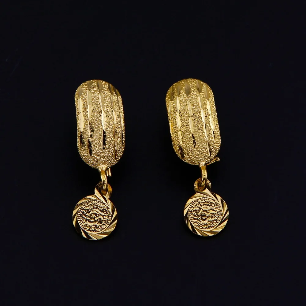 Africa Coin Earrings For Women Girl Gold Color Small Dubai Metal Coins Earrings Arab Middle Eastern Jewelry