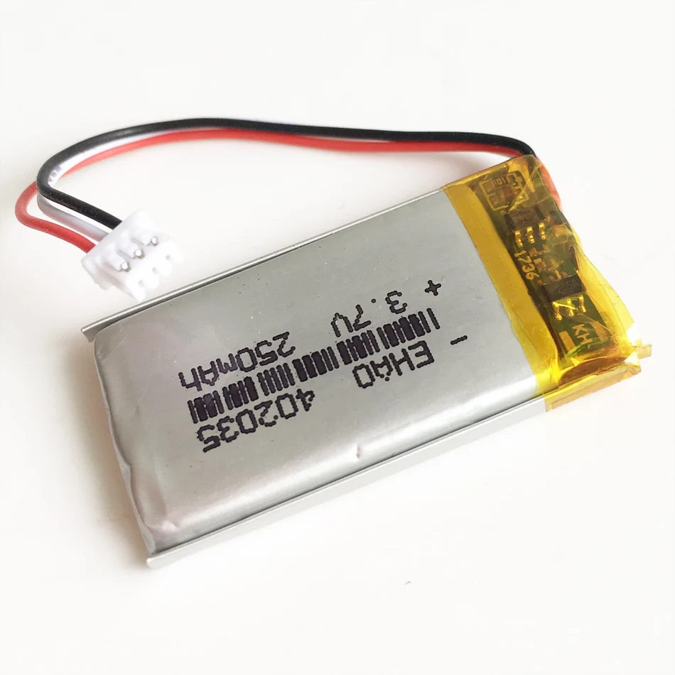 3.7V 250mAh 402035 litowo-polimerowa LiPo akumulator JST 1.25mm 3pin złącze do GPS Mp3 GPS bluetooth inteligentny zegarek