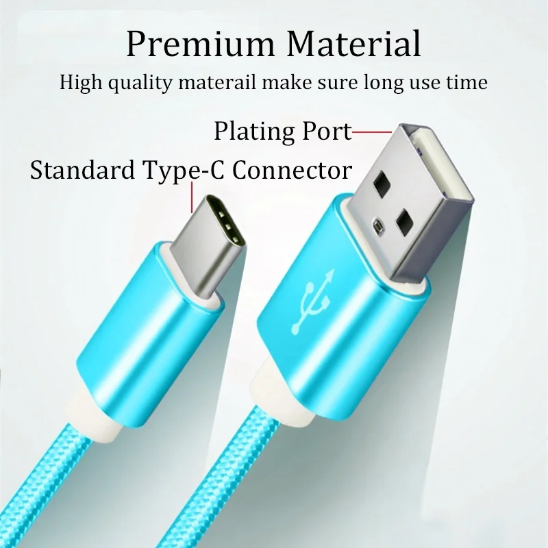 2.1A USB Type C Fast Charger Charging Cable for Meizu 15 16 Plus 16X X MX6 / MX5 Pro / Pro 7 6S 6 Plus Pro5 E3 X8