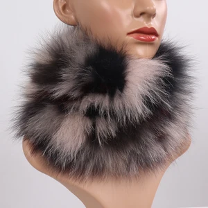 Cachecol with real fox skin for women, winter wipes, luxurious neck heater, good 100% natural elastic silencers, new Main Main Sales Coat Collars - №5