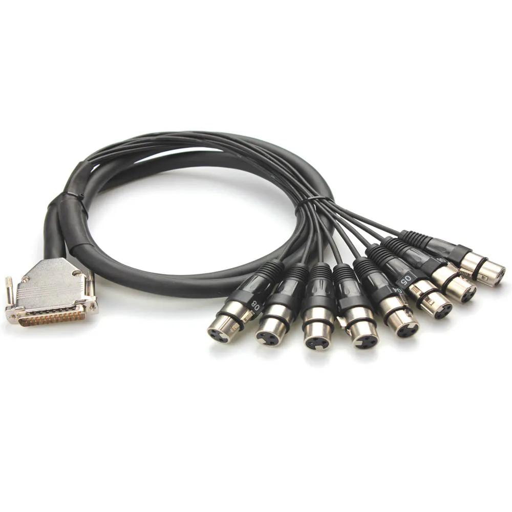 High quality 8 Channel DB25-XLR Female Snake Cable with Gold connectors 5ft