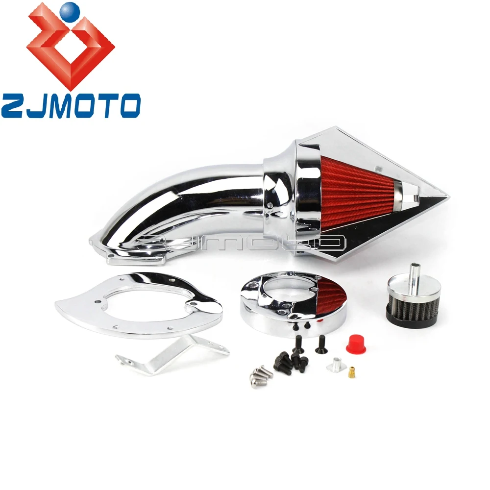 

Chrome Motorcycle Billet Aluminum Cone Spike Air Cleaner Kit Washable Air Filter For Honda VTX 1300 VTX1300