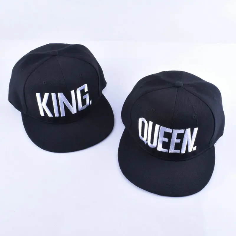 2 قطعة الكثير الملك الملكة التطريز Snapback قبعة زوجين عشاق الهدايا قبعة بيسبول الرجال النساء القطن الهيب هوب الزفاف قبعات الحفلات YG167 #5