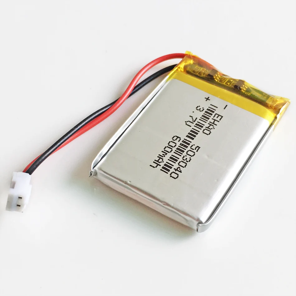 3.7V 600mAh litowo-polimerowa Lipo akumulator 503040 dla JST PH 2.0mm 2pin wtyczka do kamery GPS elektronika Bluetooth