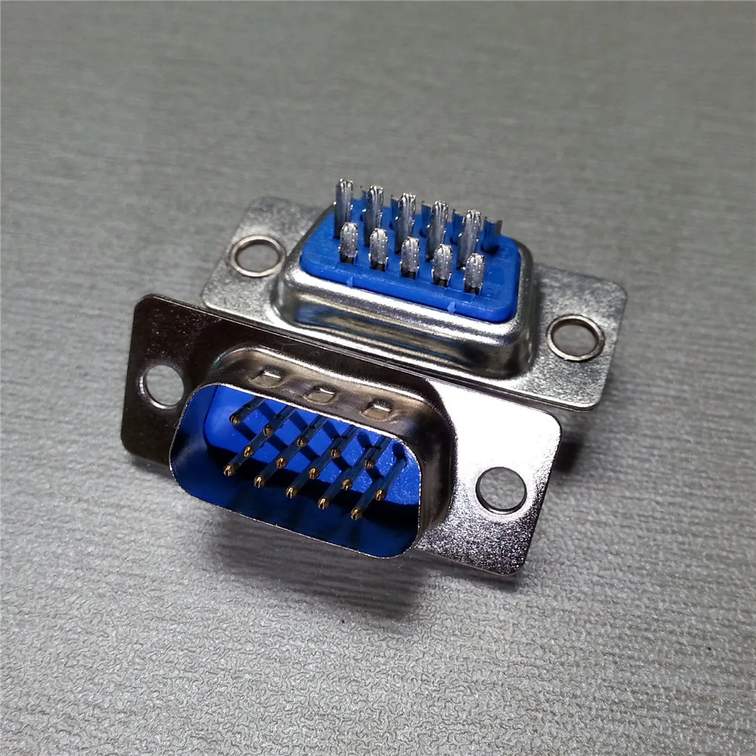 10pcs/lot DB15 Male 3Rows Parallel VGA Port HDB15 15 Pin D Sub Solder Connector