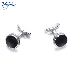 VAGULA Cufflinks Black Enamel Gemelos Top Luxury Men French Shirt Cuff links Wedding gift 825