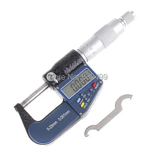 

25-50mm Electronic Digital outside Micrometer for leather , film , and paper