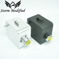 Universal 2.5 Litre Polished and Matte Black Aluminium Alloy Header Expansion Water Tank with Cap