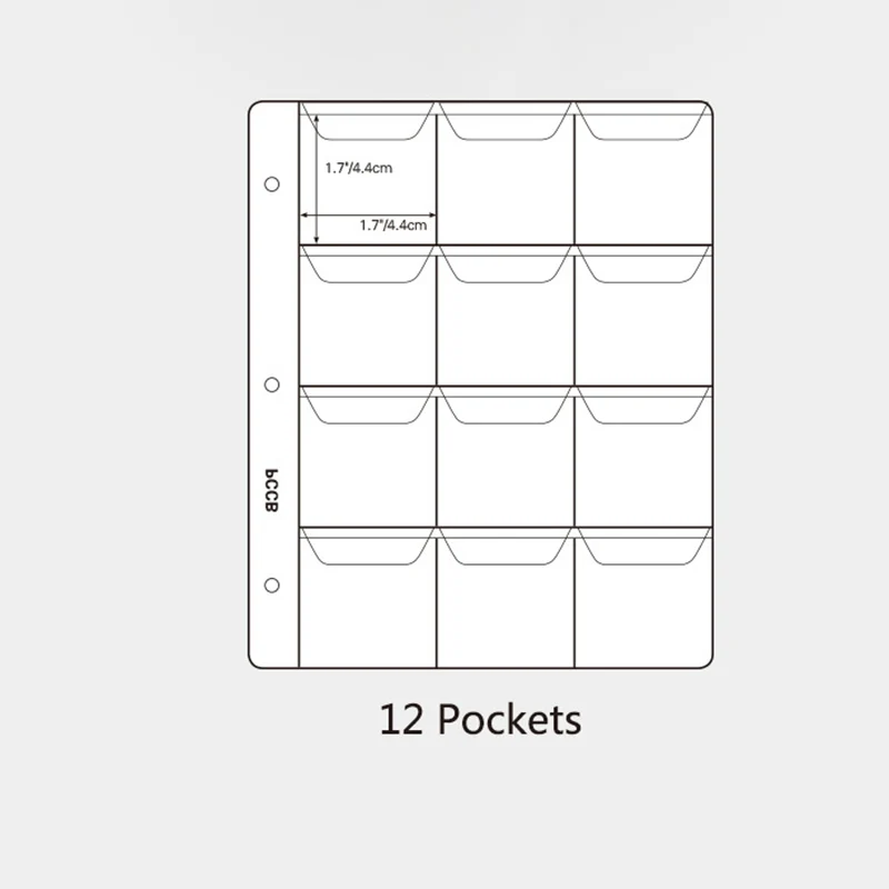 PCCB 12/20 Grid COIN POCKET Album Binder And INSERT PAGE