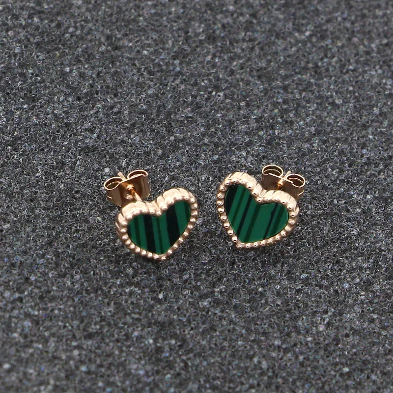 YUN RUO Lovely Heart Stud Earring For Woman Rose Gold Color Pure Stainless Steel Jewelry Girl Gift Party Not Fade Free Shipping