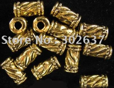 

FREE SHIPPING 180Pcs Antiqued gold curved barrel spacer beads A988G