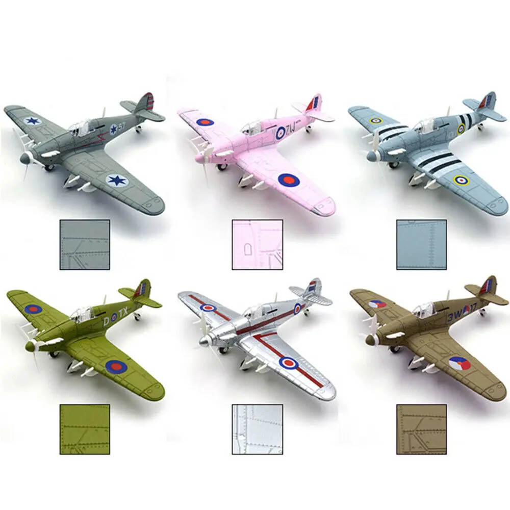 1:48 British Hurricane Fighter Model Assembly Plastic Model Toys Building Bricks Random Color