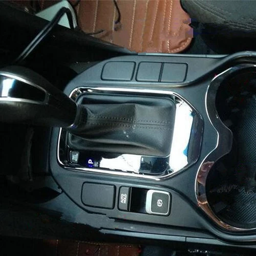 Imagen 2 del producto YAQUICKA para HYUNDAI SANTA FE IX45 2013 2014 2015 2016 LHD A/T Panel de cambio de marchas de coche molduras de Marcos cubierta cromada ABS accesorios de coche