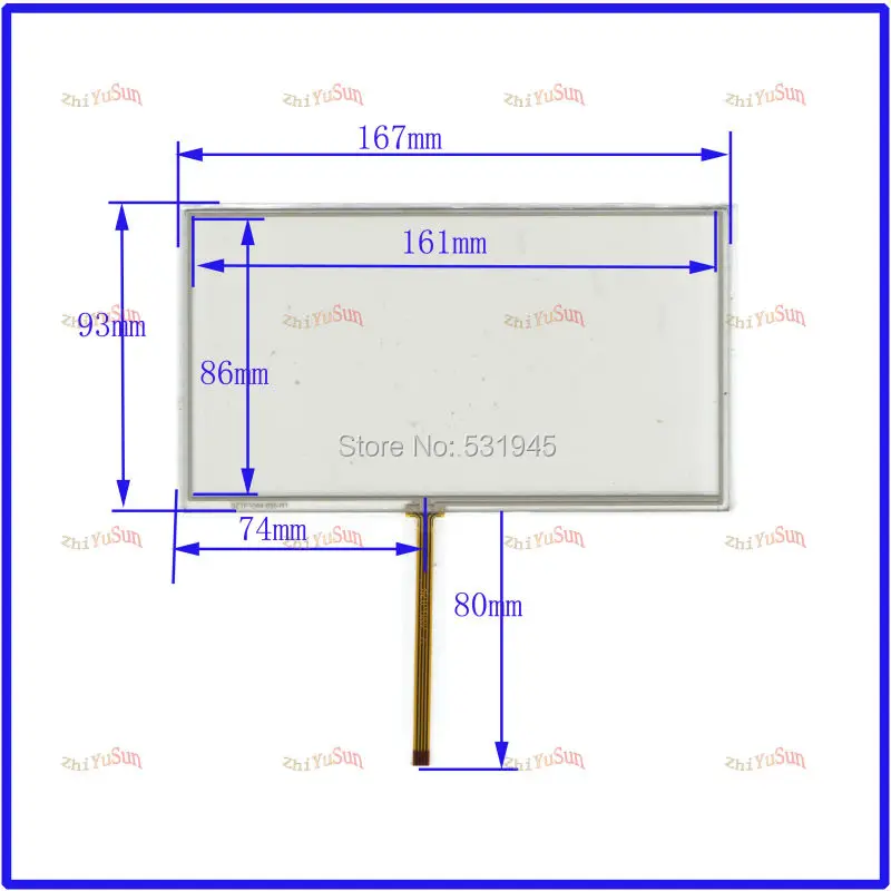 ZhiYuSun New compatible KW-AVX 800 6.95 inch  resistance TOUCH Screen panels  for GPS  or commercial use post