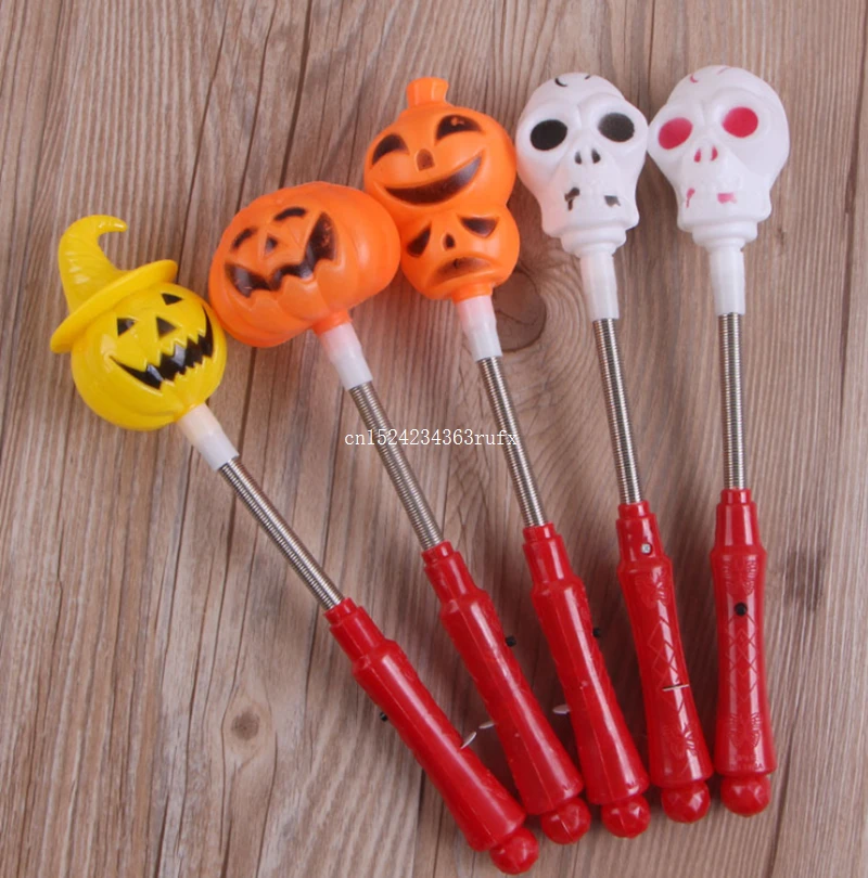 

200pcs Halloween LED Light Pumpkin Ghost Glow Stick Halloween Costume Party Shake Stick Glow Party Supplies Decoration