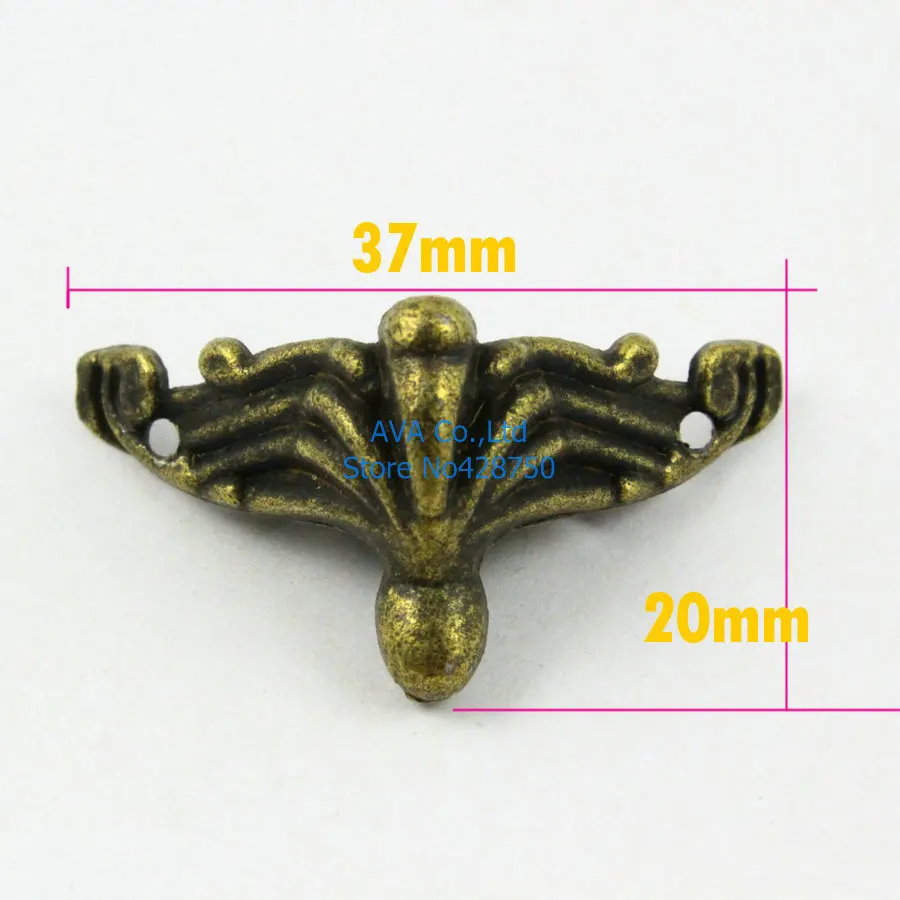 20 Pieces Antique Brass Jewelry Box Feet Animal Box Leg 37x20mm