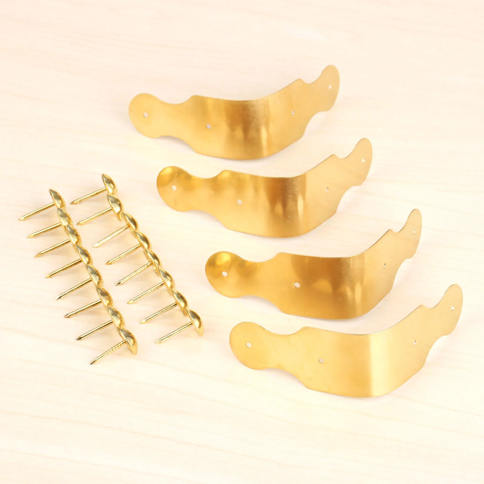 DRELD Protector decorativo de esquina antigua, accesorios de madera para muebles, caja de joyería, soporte de ángulo, Protectores decorativos de esquina, 4 Uds.
