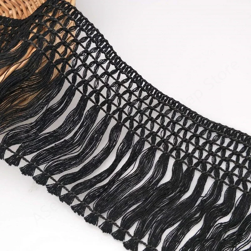 2 Yards 10 cm Wide Cotton Tassel Fringe Curtain Home Textile Decoration Cotton Lace Ribbon lace fabric Garment 5BB5466
