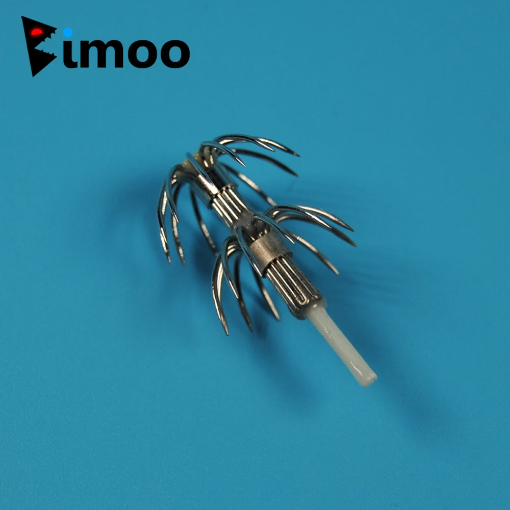 Bimoo 10PCS Octopus / Squid Jig DIY Hook #2.5 #3.0 #3.5 Squid Lure DIY Hooks Fishing Accessory