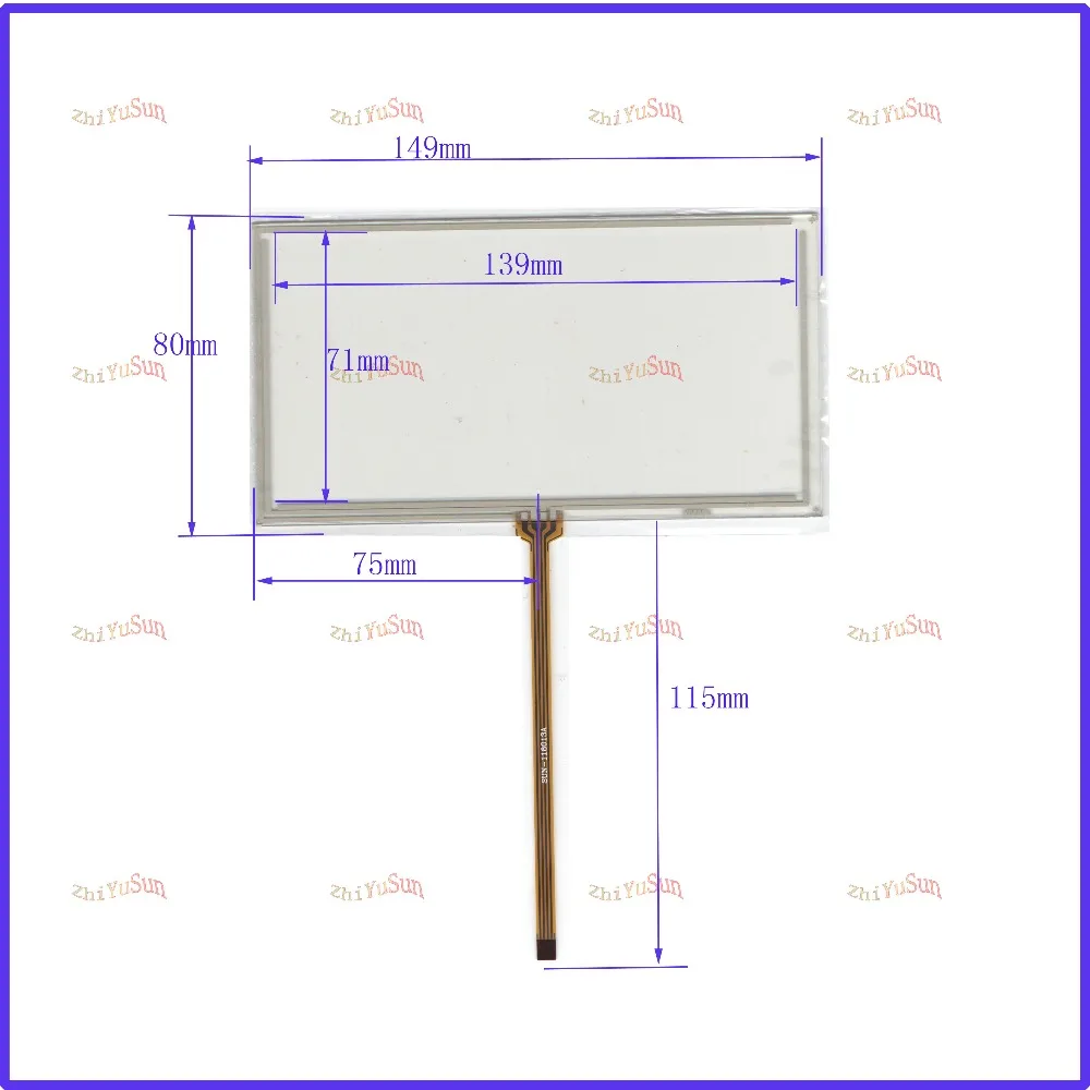 

ZhiYuSun 10PCS/Lot 149*80 NEW 6 inch 149mm*80mm 4 wire Universal LCD Touch Screen Panel Digitizer CAR GPS