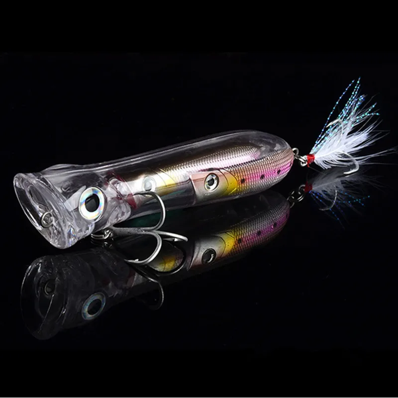 Popper Fishing Lure  28g 10.5cm Life Live Poper Lures 3 D Multiple Fish Bait Top Water Pike Hard Lures