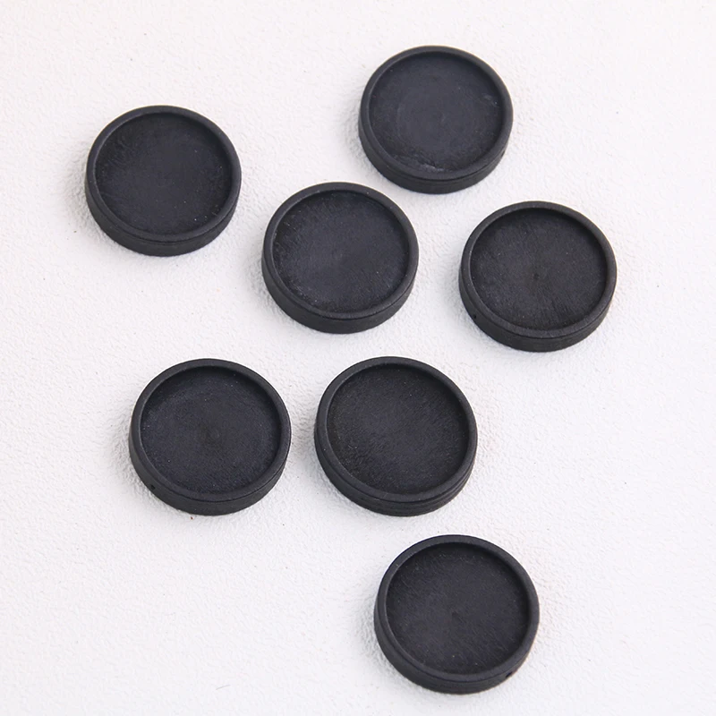 6pcs/lot 20/25mm Inner Size Black Color Round Wood Cabochon Base Setting Charms Pendant Necklace Findings