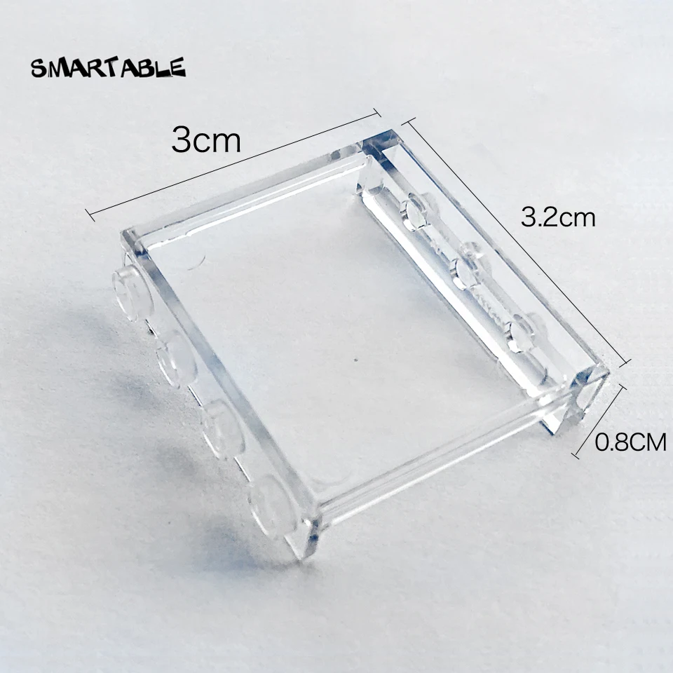 Smartable หน้าต่างโปร่งใสกรอบ1X4X3จอแสดงผลชิ้นส่วนอาคารของเล่นใช้งานร่วมกับยี่ห้อ87543 City ของเล่น20ชิ้น/ล็อต